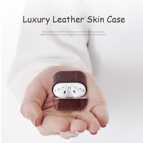 Image of Luxe Lederen Beschermhoes Voor Apple AirPods